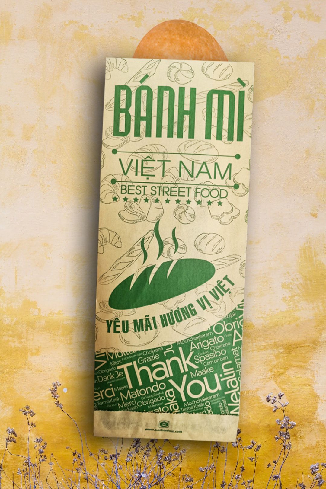 In 10000 túi đựng bánh mì tại Bình Định (mã tbm_1120) giấy Kraft giá cạnh tranh