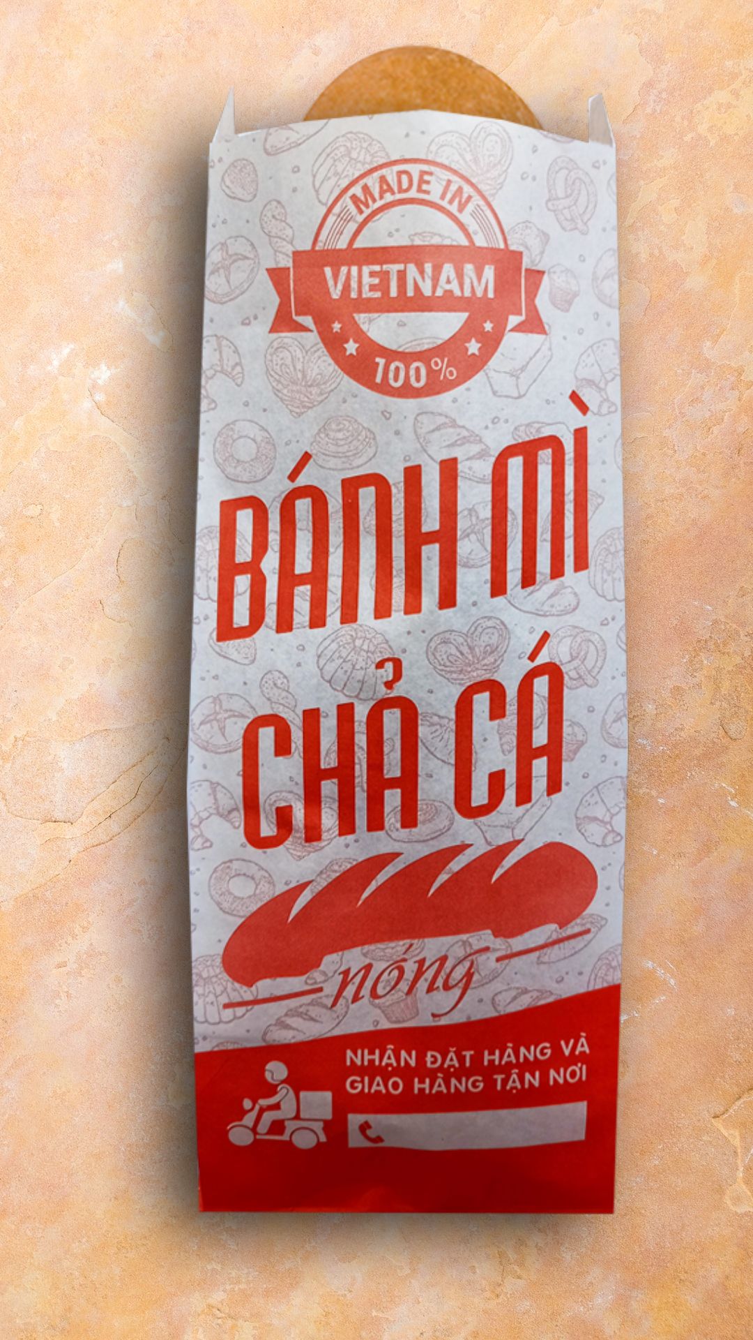 In 100000 túi giấy bánh mì ở Bình Định (mã tbm_8225) giấy thực phẩm chất lượng